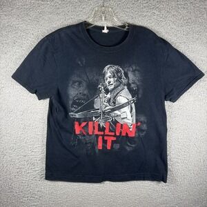 The Walking Dead Daryl Dixon Killin It Black Graphic T-Shirt M Horror TV 2014